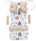 Medi Partners Universal Sitzauflage Kinderwagen & Buggys Sitzeinglage Kinderwagendecke 5tgl Gurtpolster + Spielbogen Kinderwagenset MINKY Baumwolle (Boho animals mit beigem Minky)