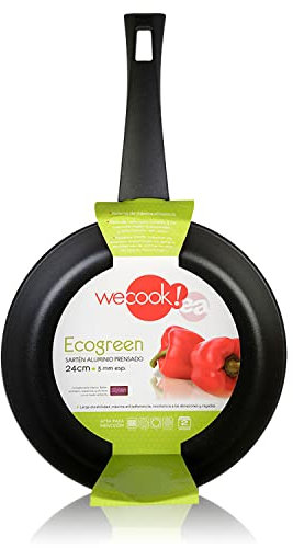 WECOOK! Ecogreen Bratpfanne 30 cm, Antihaftbeschichtung XYLAN Plus Ökologisch PFOA-frei, Gepresstes Aluminium, 3 mm Dick, Vitrokeramik, Gas, Geschirrspüler