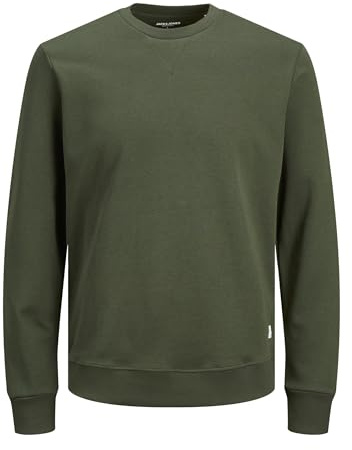 Jack & Jones men's basic crew neck sweatshirt, Forest Night, XS
