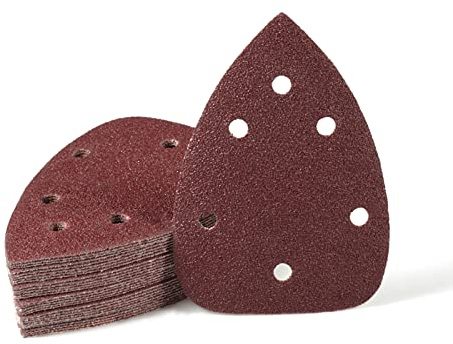SPEEDWOX 30 Stück Maus-Detailschleifer Schleifpapier 6 Loch, Körnung 40, Haken- und Schlaufen-Detailschleifpapier für Holzbearbeitung, Schleifen, Polieren