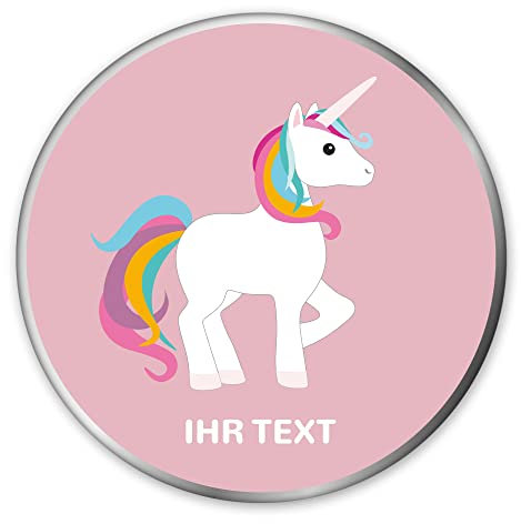 STEMPEL-FABRIK – personalisierte Metalldose rund (15 x 5 cm | Einhorn) mit Namen – bedruckte Geschenkdose für Kinder – Keksdose mit Tiermotiv – Vorratsdose für Kekse, Plätzchen, Kaffee, Tee uvm.