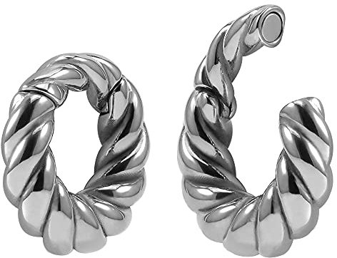 KOOBODY Magnetische Ohrgewichte für gestreckte Ohrmessgeräte 0g (8mm) Edelstahl Ohr schwer baumeln für Frauen Plugs Tunnel Piercing Kit