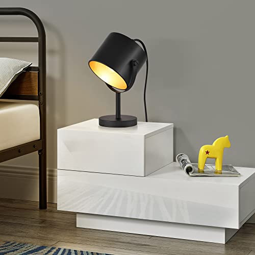 lux.pro Tischleuchte Farstorp 1 x E27 Tischlampe Leuchte Nachttischlampe Metall Schwarz