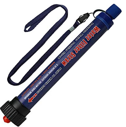 Wasserfilter Outdoor Survival, Mini Tragbarer Wasserfilter Trinkhalm, Wasser Filtersystem Outdoor Notfall Survival Gear für Wandern,Marine