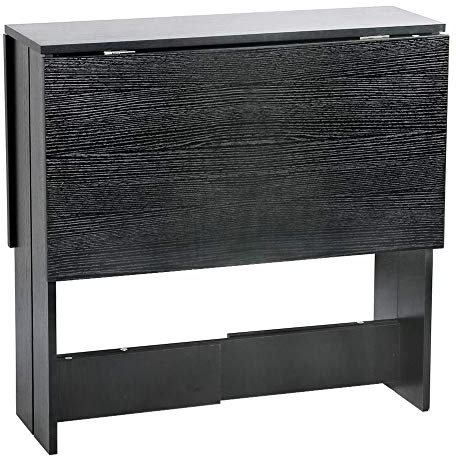 HUOLE Table Pliante avec 2 Abattants, en Panneaux de Particules Melaminés,Table de Cuisine Salle a Manger Pliable Amovible Tres Pratique en Panneaux de Particules,103 * 76 * 73.4cm (Noir)