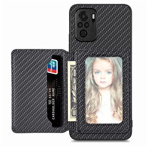 MOJIA Case for Xiaomi Redmi Note 10 Pro 4G, Ultra Thin Flip Card bag Case, TPU Phone Cover, Card Holder Multifunctional Case with Rfid Blocking. Black