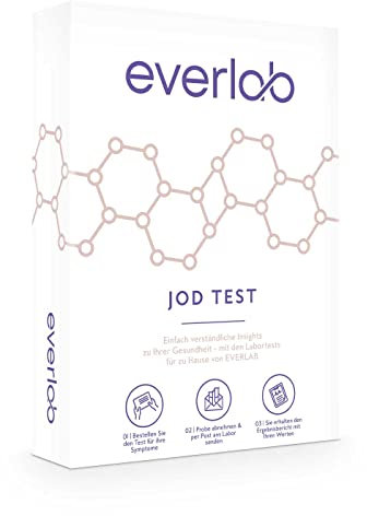 EVERLAB Prueba de yodo – Comprobar los niveles de yodo rápida y fácilmente | Prueba de orina | Autoprueba para el hogar