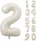 Folienballons * CREME WEISS * Zahl 0 bis 9 als Deko für Geburtstag und Party | 80cm groß | Beige Weiß Zahlen Kindergeburtstag Partydeko Ballon Luftballon, Edition: 2. Geburtstag