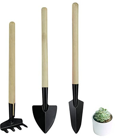 Andiker 3-teiliges Blumen-Gartenwerkzeug-Set, langlebige Handwerkzeuge mit rutschfesten, ergonomischen Griffen, Sukkulenten-Werkzeug-Set für Outdoor-Gartenarbeit(dünner Griff)