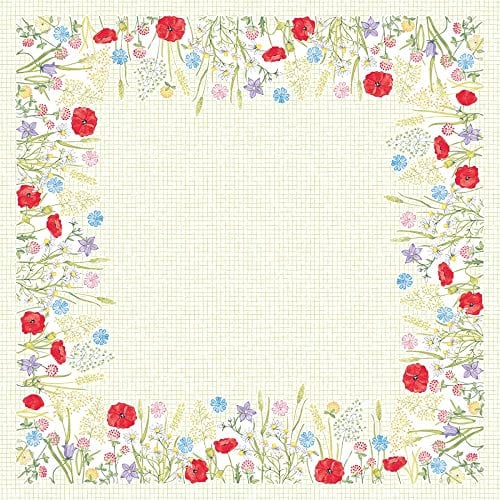 Mank Tischdecken aus Airlaid Mitteldecken 80 x 80 cm Einmal Tischdecke für Gastronomie und Feiern 20 Stück Susanne Frühling Sommer Blumen Floral Blumenwiese