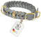 CopcoPet Hundehalsband aus Fettleder 50–55 cm x 25mm Grau – Geflochtenes Lederhalsband – Messing mit Dornschließe – Robust & verstellbar – Für große Hunde, ideal für Alltag & Training