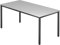 bümö Multifunktionstisch grau, Tisch 160 x 80 cm, Tischfuß vierkant in schwarz - einfacher Tisch, Besprechungstisch System D-Serie, Konferenztisch, Meetingtisch, Mehrzwecktisch, Pausentisch