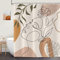 ASDCXZ Rideau de Douche Style bohème 180x220 cm, Art Abstrait Moderne Fille Beige avec Visage Fleurs Feuilles Lavables en Textile imperméable pour Baignoire avec 12 Crochets