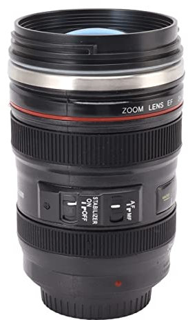 Kamera Objektiv Kaffeebecher, 400ML Edelstahl Objektivbecher Thermoskanne, einzigartiger Fotografen Kamera Becher mit Deckel, Reise Kaffeebecher, Coole Fotografie Geschenke für Män