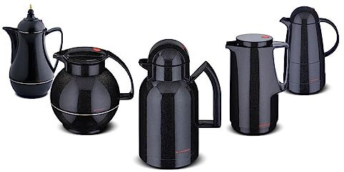 ROTPUNKT Hochwertige Isolierkanne 1L – Thermoskanne für heiße und kalte Getränke,Geschmacksneutral, Glaseinsatz, Doppelwandig, Auslaufsicher – Perfekt für Kaffee und Tee