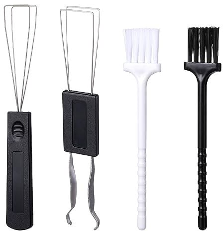 Lot de 4 extracteurs de touches avec 2 extracteurs de touches en acier inoxydable, 2 brosses de clavier. Kit de nettoyage de clavier d'ordinateur pour touches mécaniques, claviers propres