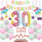 Ballon 30 ans anniversaire rose vert, Décoration anniversaire 30 ans Femme,Ballon 30 anniversaire rose Décoration 30 ans anniversaire Femme rose vert Décoration gâteau 30 anniversaire Femme Déco