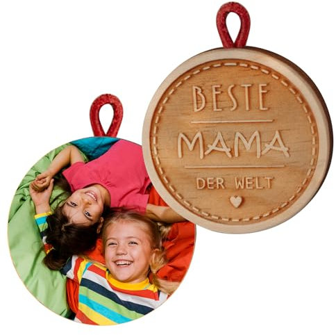 Beste Mama Schlüsselanhänger | Aus Holz mit Foto | Personalisierte Geschenke für Mama als Geburtstagsgeschenk und zu Weihnachten