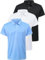 Star Vibe 3 Pack Polo Shirts for Men Quick Dry Activewear Short Sleeve Golf Polos Moisture Wicking Sport Casual Work Shirt Black/White/Blue S/M