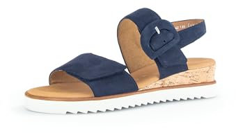 Gabor Damen Keilsandalen, Frauen Sandalen,Moderate Mehrweite (G),offene Schuhe,Strandschuhe,Keilsandaletten,Blue (Kork/Creme),41 EU / 7.5 UK