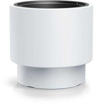 HappyFlower Blumentopf Pflanzkübel aus Kunststoff inkl. Einsatz, Runde Form, 3 Größen 7 Farben, Übertöpf (Weiß, ⌀ 40 cm H 37 cm)