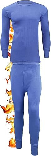COSHAL® Men's Thermal Underwear Sets Tops & Bottoms Full Sleeve Top Vest & Long Johns Trousers Thermals Winter Men Set Base Layer Set (Top+ Bottom) Size M (Set) Blue