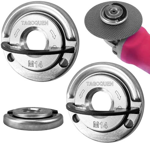 2 Pezzi Dado Flangia Smerigliatrice Serraggio Rapido M14,Dado a Sgancio Rapido M14,Accessori Smerigliatrice Angolare per Dado Flangiato,Compatibile per Smerigliatrici Angolari