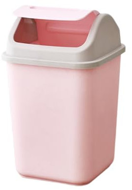 Kleiner Tischmülleimer mit Deckel, Kunststoff, Rosa, Büro und Zuhause