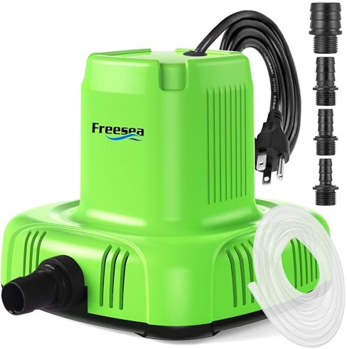 FREESEA Submersible Water Pond Pump: 1585GPH 120W Fountain Pump for Outdoor Fish Tank Pool Sump