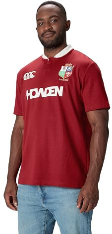 British & Irish Lions Unisex Canterbury 2025 Short Sleeve Classic Rugby Jersey, Red Dahlia, XS