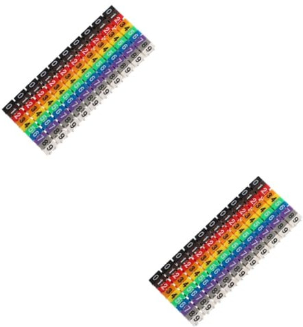 DOITOOL 2 Juegos De Etiquetas De Cable Con Número Marcadores De Cable De Plástico Resistente Para Identificación De Cables (paquete De 100 Unidades)