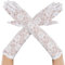 Telooco Hochzeit Spitzenhandschuhe Lange Spitze Handschuhe Damen Ellenbogen Braut Fingerhandschuhe Blumenkostüm Handschuhe Stretch Tee Partyhandschuhe Tanzhandschuhe 1920er Jahre Kostüm (Weiß)
