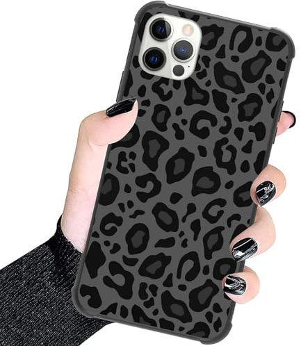 UZEUZA Case Compatible with iPhone 11 Pro Max 6.5 inch, Black Leopard Colorful Heart Cute Elephant Design Tires Aesthetic Slim Cover Shockproof TPU Case for iPhone 11 Pro Max (2019)