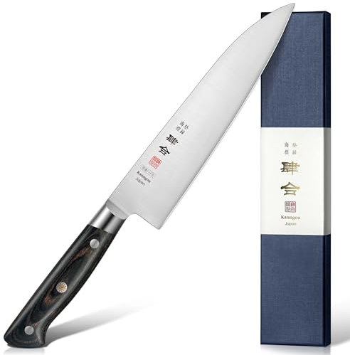 Japanese Chef Knife, 8 Inch Chef's Knives, Kitchen Knife, Gyuto Knife 210mm, Japanese Alloy Steel Knife, Gift for Husband Dad with Premium Gift Box (Black Handle, 8.27 inches)