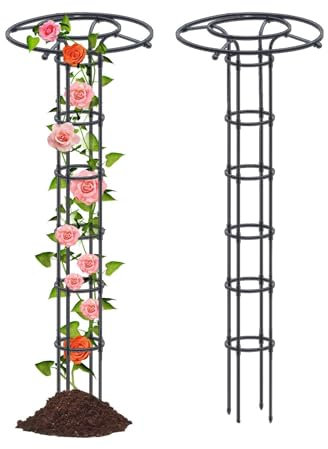 YYGJYGOO Obelisk-Spalier, Metall-Schirm-Spalier-Turmrahmen, Garten-Spalier für Kletter- und Topfpflanzen im Innen- und Außenbereich(210cm)