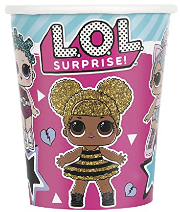 LOL Surprise 87696EU Plastikfreie Papierbecher – 266 ml – LOL-Überraschung – 8 (1 Stück), Multicolour