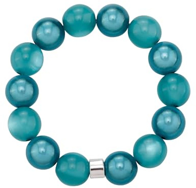 WDZDS 1/2 Stück reflektierende Perlen, dehnbares Armband, elastische 14 mm Acryl-Zauberperlen, Modeschmuck für Frauen, Party-Accessoire, Freizeitkleidung