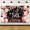 Decoración 50 Cumpleaños Pancarta, Fondo de Cartel 180 x 110 cm, Feliz Cumpleaños Decoración Fiesta para Mujer y Hombre
