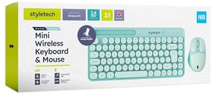 Styletech Wireless Pastel Keyboard and Mouse Bundle - Mint
