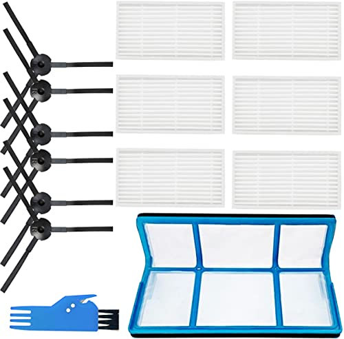 EATBALE Parti di Ricambio per ILIFE V3 V3s V5 V5s, PRO Robot Aspirapolvere, Kit Accessori Include 6 Spazzola Laterale, 6 Filtri HEPA, 1 Filtro Primario, 1 Spazzola per Pulizia (Confezione da 13)