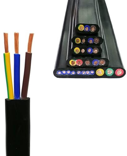 CHAOUYYZ 0 M Tvvb-Flachkabel, 2/3/4-Adrig, 20/18/17/15/13 Awg Flaches Aufzugskabel/3cores 3 Meters/20Awg 0.5Mm