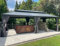 PURPLE LEAF Tonnelle de Jardin Exterieur 7,32 x 4,25 m Pergola Aluminium avec Moustiquaire et Rideaux Pavillon à Double Toit Acier Galvanisé pour pour Jardin Terrasse, Gris