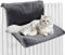 Hängebett für Katzen Mit Heizung - Bequemes Katzenbett für Heizkörper, Plüschstoff Katzenhängematte, Kuschelsack (Grau, Rechteck)
