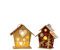 Casa Di Natale Illuminata, 2pcs Casette Natalizie Luminose In Legno, Casa Di Natale In Miniatura Decorazione Natalizia Illuminata, Decorazioni Natalizie Per La Casa La Tavola Di Natale