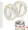 Linkgood 2 Stück für Stanley Cup Deckel Auslaufsicher, mit 2 Stück Trinkhalmen, Ersatzdeckel für Stanley 40oz Becher, Wiederverwendbarer, Deckel für Stanley Cup, Zubehör für Stanley Cup (Beige)