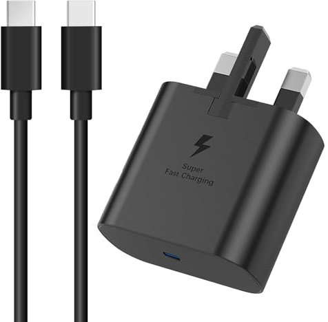 Samsung Fast Charger, Samsung USB C Charger Plug and Cable 1M USBC to Type C Charging Lead for Galaxy S24 Ultra/S23/S22/S21 FE/S20/A16/A15/A14/A13/A12/A32/A33/A34/A35/A52/A53/A54/A55/A05S/A20E