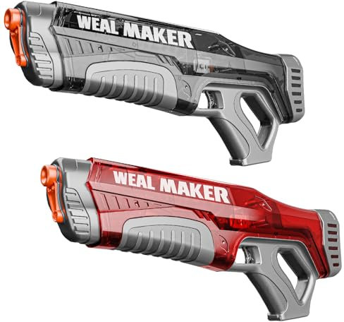 Artcool Electric Water Gun,Fast Auto Suction & USB Charging,Full Auto 220+ Continuous Powerful Water Pistol Up to 22-26FT Range,IP67 Waterproof Squirt Guns for Adults/Kids(Black+Red)