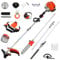 loyliawa Strimmer, Cordless Strimmer, Petrol Strimmer, 5 in 1 Lawn Mower, 52CC Gas Weed Trimmer, Cordless Hedge Trimmer, 2-Stroke Brush Cutter, Handheld Chainsaw Hedge Pruner, Fast Starts Orange