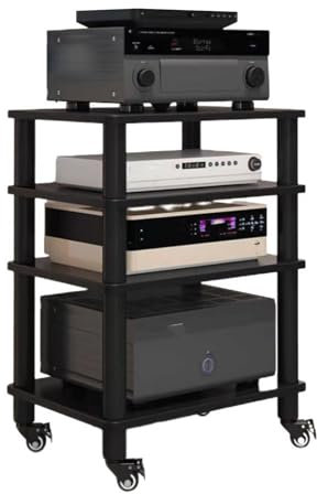 Estante For Consola De Videojuegos, Reproductor De CD, Soporte De Medios Audiovisuales, Estante De Almacenamiento De Audio Abierto De 4 Capas, For Sala De Estar, Estudio De Grabación, Cine(B)