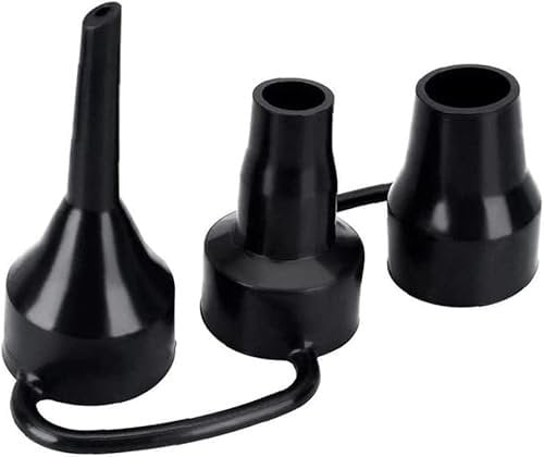 Black Plastic Air Pump Replacement Nozzles 3 Sizes - Multi-Purpose Nozzle Tips for Airbed, Inflatable Mattress, Pool Floats, Electric and Manual Pumps (3 Nozzles)